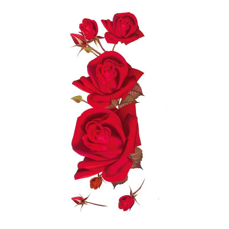 Adesivo de tatuagem de flor de rosa azul, flor de ameixa, padrão grande, capa de braço, adesivo de tatuagem à prova d'água, amostra de tatuagem