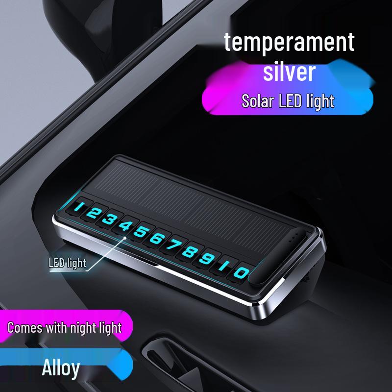 

Временный знак парковки автомобиля на солнечной энергии с отображением номера телефона