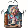 1 Piece of Fun Retro Design Apron Featuring Grandma and Pancakes, Unisex, Suitable for Crafts, Baking, Painting, Cleaning, Cooking, Chef, Waiter, Cafe