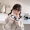 Children's Gloves Autumn and Winter Cartoon Cute Velvet Finger Korean Style Halter Neck Knitted Warm Velvet Thickened Baby Gloves