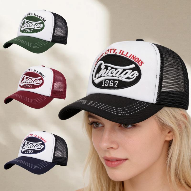 Vintage Chicago 1967 Trucker Hat Mesh Back Baseball Cap for Men Women Outdoor Sports Adjustable Snapback Dad Hat