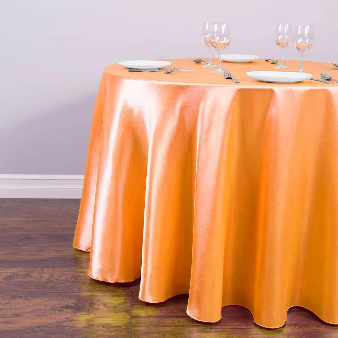 Круглая скатерть, атласная скатерть, рождественские скатерти, королевская синяя скатерть, накладка на стол для свадебной вечеринки, банкета, Decora 145CM-57.09inch