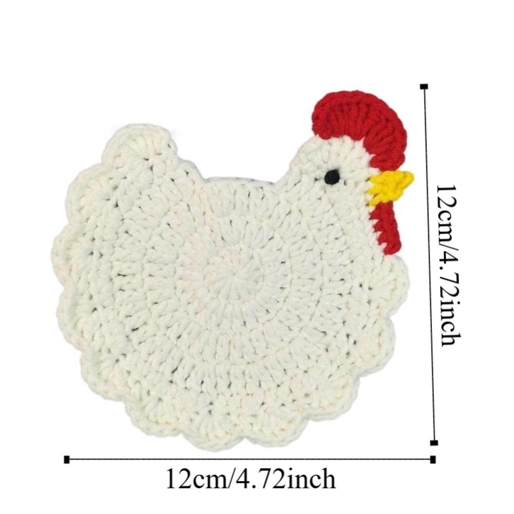 Cartoon Design Crochet Coaster Soft Fabric Insulation Placemat Woven Cup Mat  Halloween Decorative
