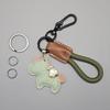 Handwoven Cartoon Leather Car Keychain Pendant
