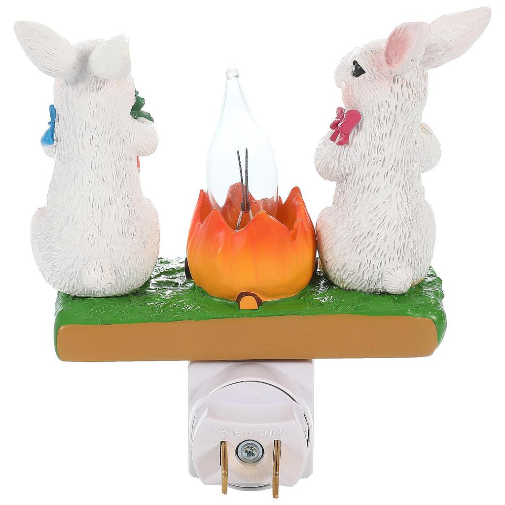 Easter Bunny Resin Craft with Flashing Lights for Kids' Room Decor