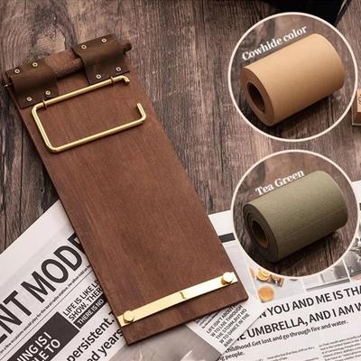 Retro Vintage Sticky Notes Tear-Off Hangable Roll-Up Sticky Note Board Reusable Rolled Notes Wooden Memo Clipboards