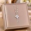 Women's Silver Titanium Steel Necklace with Micro-Inlaid Zircon - Elegant, Durable Clavicle Chain Jewelry
