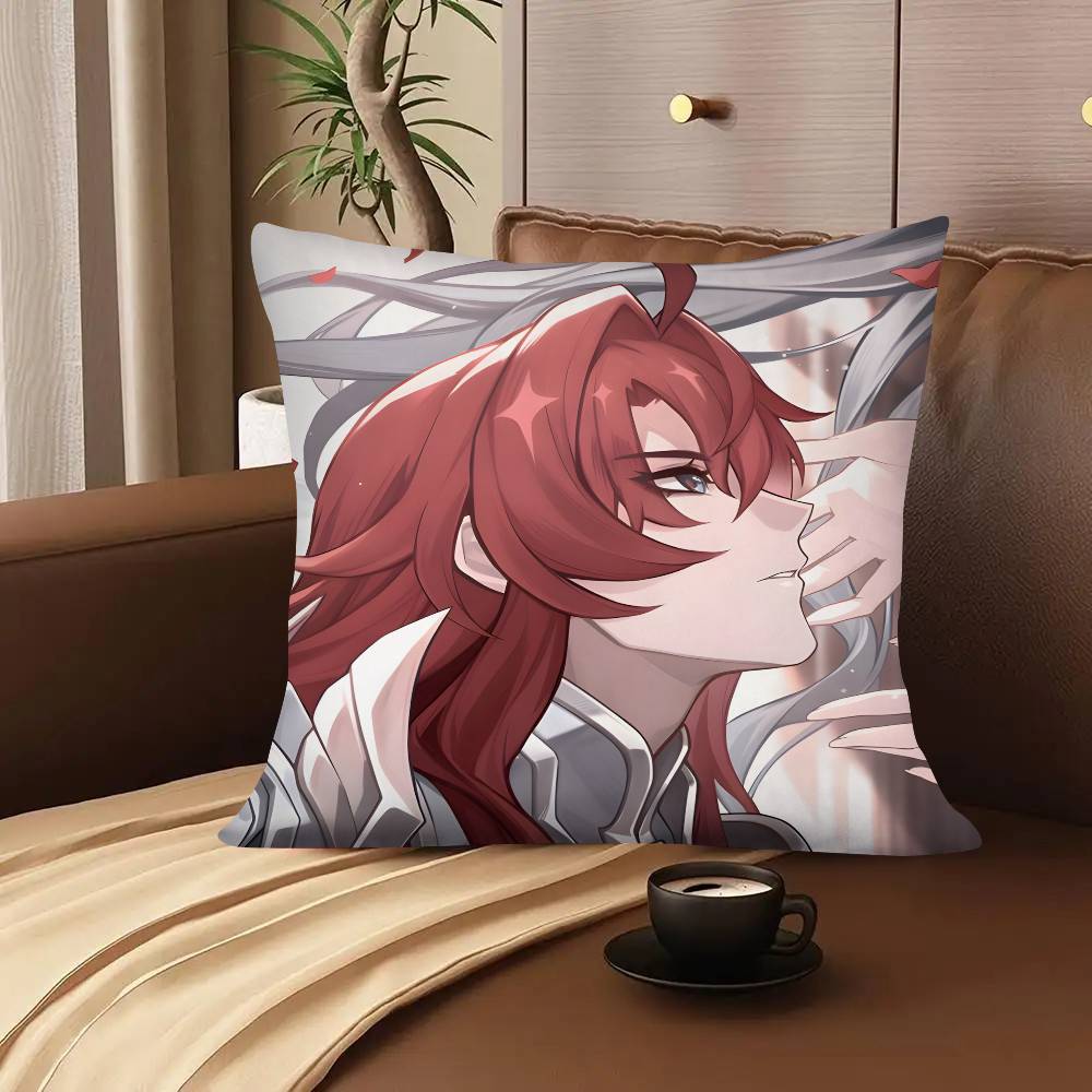 

1pc Game Anime Honkai Star Rail Argenti Pillow Case Fashion Square Pillowcase Bedroom Sofa Room Ins Decoration Leisure 16x16Inch