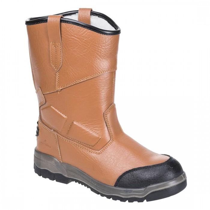 Portwest Mens Steelite Leather Rigger Boots 6 UK écorce tannante