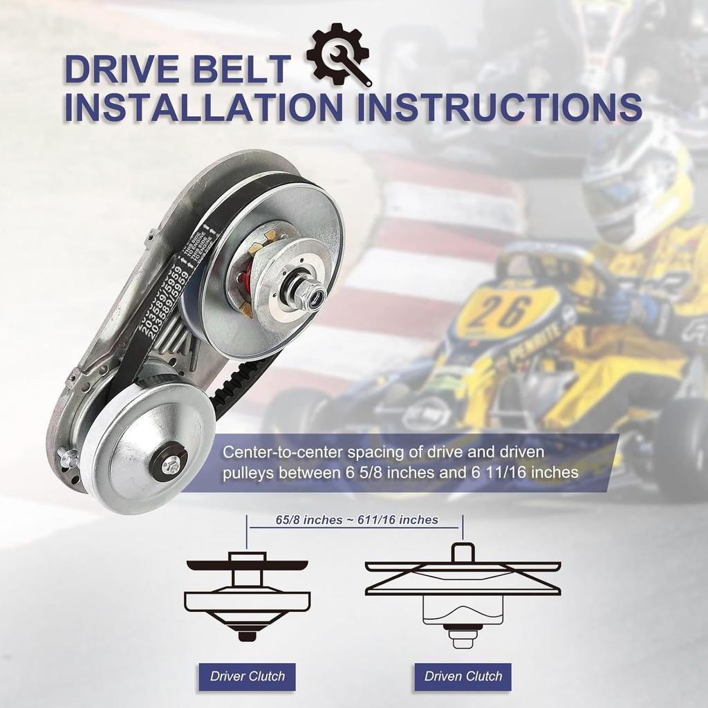 Go Kart Drive Belt, 3PCS Drive Belts, Cheimaxy 30 Series Torque Converter Belt For Manco 5959 / Comet 203589 Part Replacement