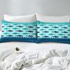 Ocean Animal Shark Pattern Bed Hat Four-Piece Bedding Set Bedroom Dormitory Bedding Decoration