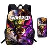 Kinder Cartoon Rucksack Federmäppchen Set Schule Leicht Wirbelsäulenfreundlich Atmungsaktiv Oxford Stoff Mit Lustigem Druckdesign