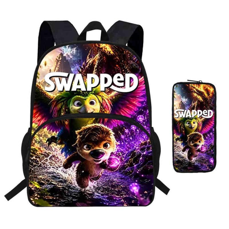Kinder Cartoon Rucksack Federmäppchen Set Schule Leicht Wirbelsäulenfreundlich Atmungsaktiv Oxford Stoff Mit Lustigem Druckdesign