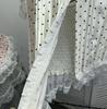 Retro Polka Dot Strapless Lace Trim Crop Top 