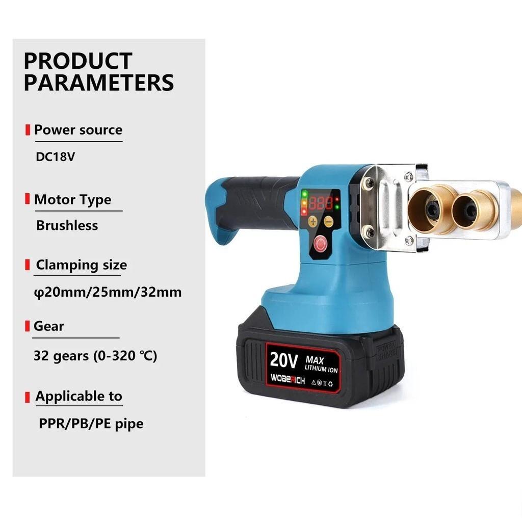 Cordless Portable Hot Melt Machine Electric PPR Water Pipe Melter Plastic Welding Machine Household Repair Power Tool