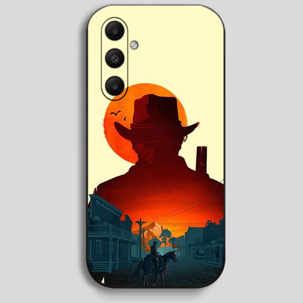 Red D-Dead R-Redemption Black Soft Silicone Phone Case For Samsung (A22-A55)