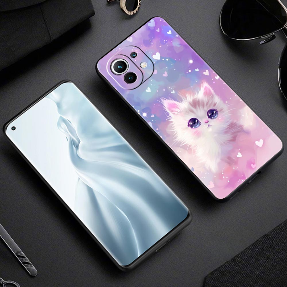 Colorful Cat Design Phone Case Cover for Xiaomi Mi 17 15 14 13 12 11 Ultra 15T 14T 13T 12T 11T Pro Lite 5G Soft TPU Shell Fundas