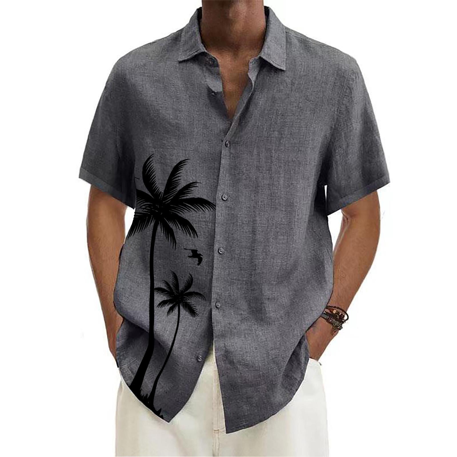 

Designer Spring Summer Men s Casual Cotton Color Short Sleeve Shirts Loose Shirts XL