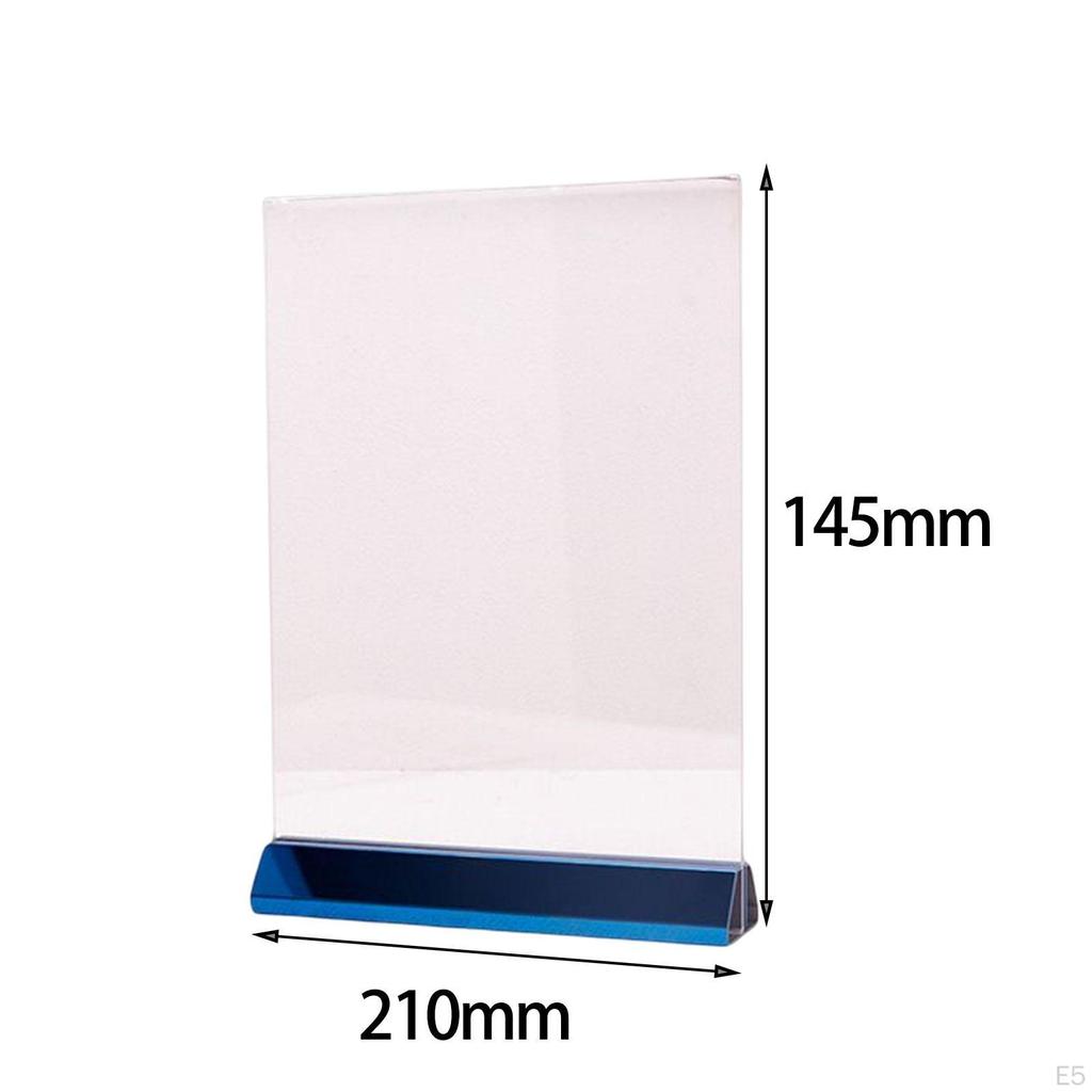 Acrylic Sign Holder Display Stand Vertical Paper Card Poster Double Sided for
