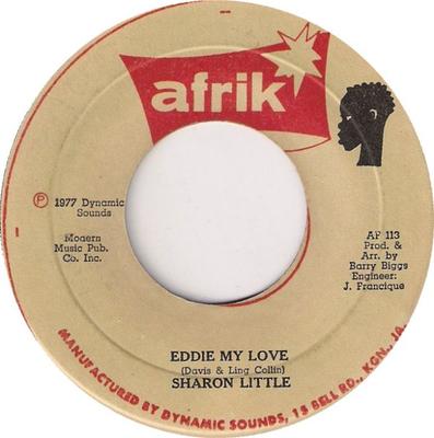 7inch Record SHARON LITTLE - Eddie My Love NONE Afrik 1977 Jamaica Reggae, Ska & Dub Used
