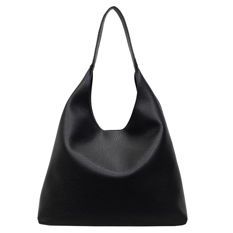 

Сумка-тоут Модная Большая вместительная Одноплечевая сумка Простая и Повседневная сумка под мышкой чёрный