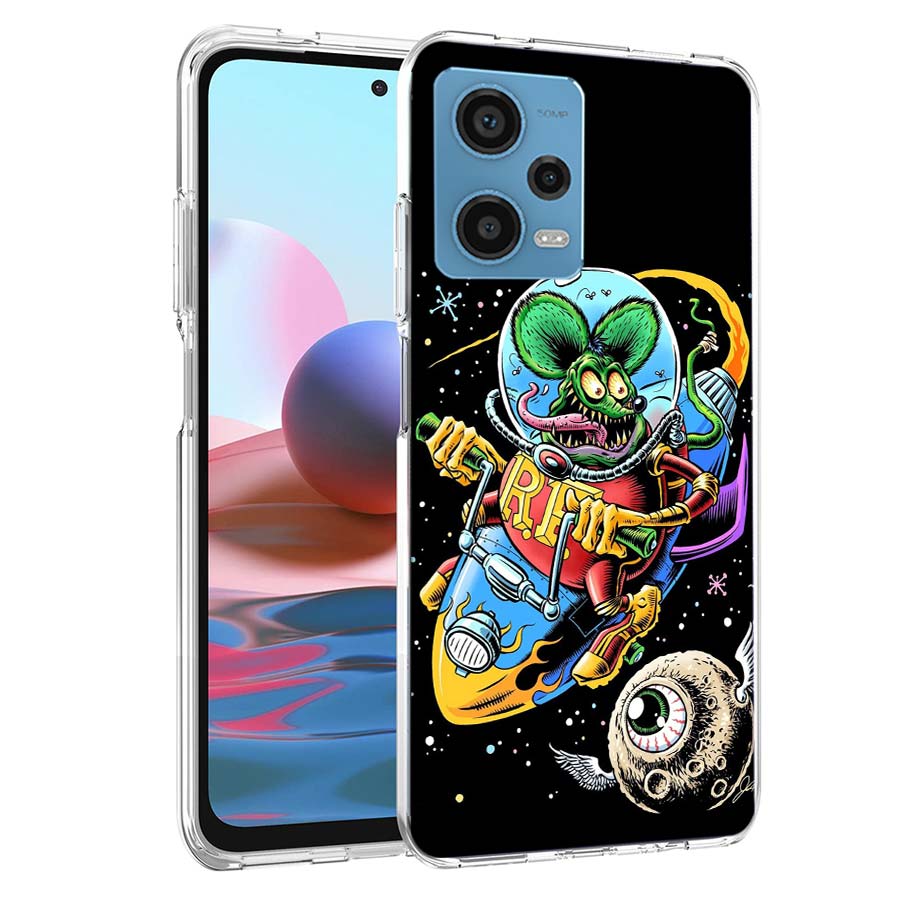 Surf Cool Rat F-Fink Phone Case For Redmi Note 13 12 14 15 Pro Plus 13R 11 11T 11E 11S 10 Pro 10S 9 9S Cover Cell Clear TPU Capa