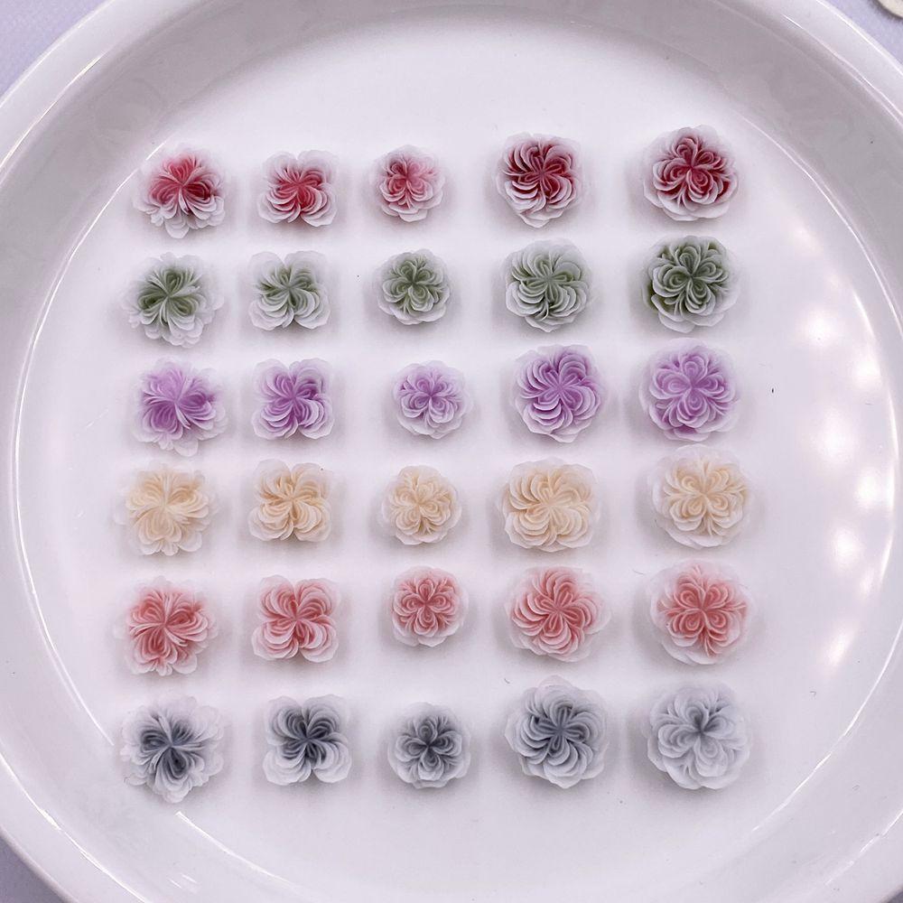 50 Stück Harz 8/10mm Bunt Niedlich Rosenblume Flache Rückseite Strass Scrapbook DIY Hochzeit Applikation Dekor Handwerk Schmuckzubehör