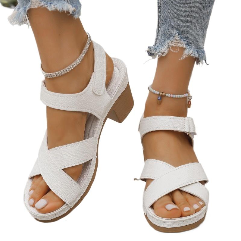 Fashion 2025 New Ladies Shoes Open Toe Women's Sandals Fashion Color Matching Office and Career Summer Plus Size Heeled Sandals Zapatos