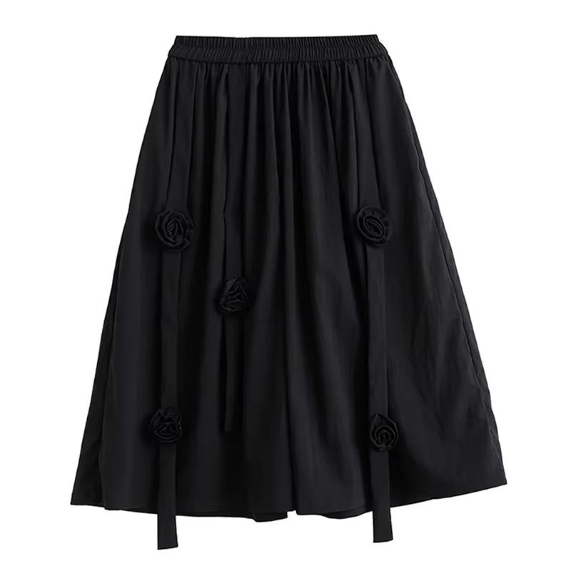 

XITAO Black Casual Wide Leg Pants LYD1890 L чёрный