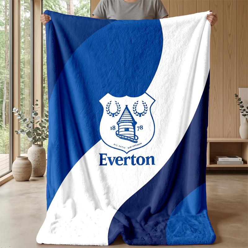 Coperta in Flanella con Stampa Calcio Everton, Morbida Calda Leggera Coperta da Divano Letto Campeggio