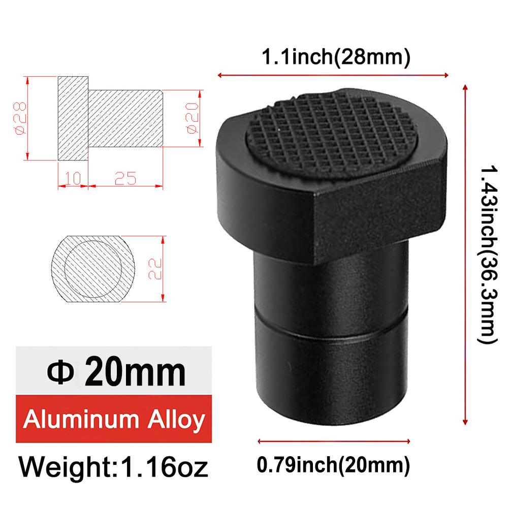 Aluminum Alloy Workbench Tenon Stopper Woodworking Table Limit Block with Anti-skid Gasket Used for 19/20mm Hole Desktop Clip