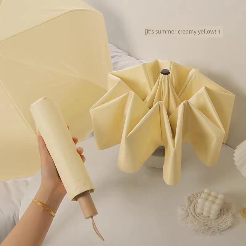 New Stylish High-End Manual Folding Umbrella for Women, Sunshade and Sun Protection Umbrella, Suitable for Both Sunny and Rainy Weather