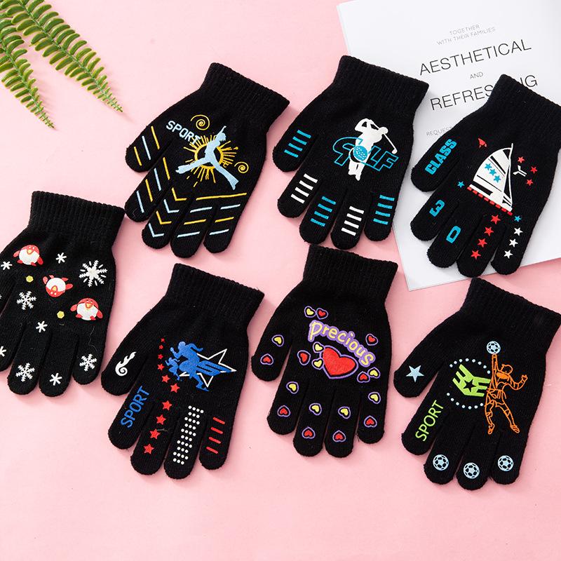 Mei Adult gloves Halloween skull, touch screen gloves Outdoor riding warm autumn and winter knitted gloves