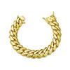 Hochwertiger Hip Hop Schmuck 8-20mm Flaches Gliederkettenarmband Cuban Link PVD-Beschichtung 14 Karat Vergoldetes Edelstahlarmband