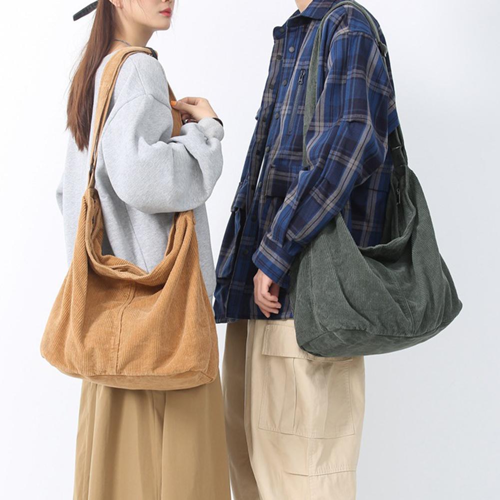 Stylish Women Large Crossbodys Bag Portable Corduroy Shoulder Bags Large Capacity Handbag For Women Outdoor Travel Trip Bag
