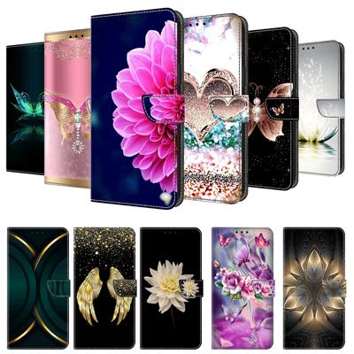 Wallet Case with Card Holder Floral PU Leather Case Kickstand Wrist Strap Shockproof Cover for Samsung Galaxy S24 S23 S22 S21 S20 Plus Ultra A71 A51