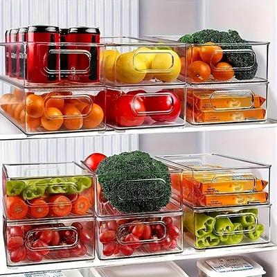 Transparente Kühlschrank-Organizer Langlebig Leicht zu Reinigen Multifunktionale Lebensmittelaufbewahrungsbox für Obst Gemüse Fleisch usw.