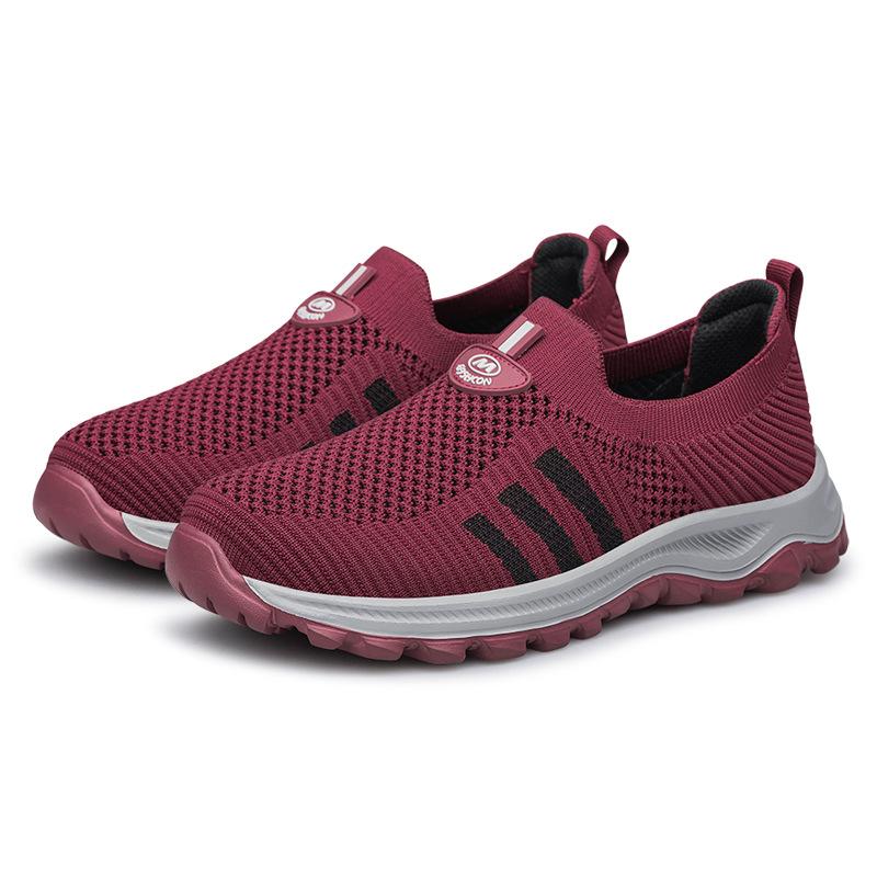 Genuine Foot Shoes Women's Summer New Breathable Middle-aged and Elderly One-pedal Non-slip Soft-soled Mother Shoes Casual Sports Shoes