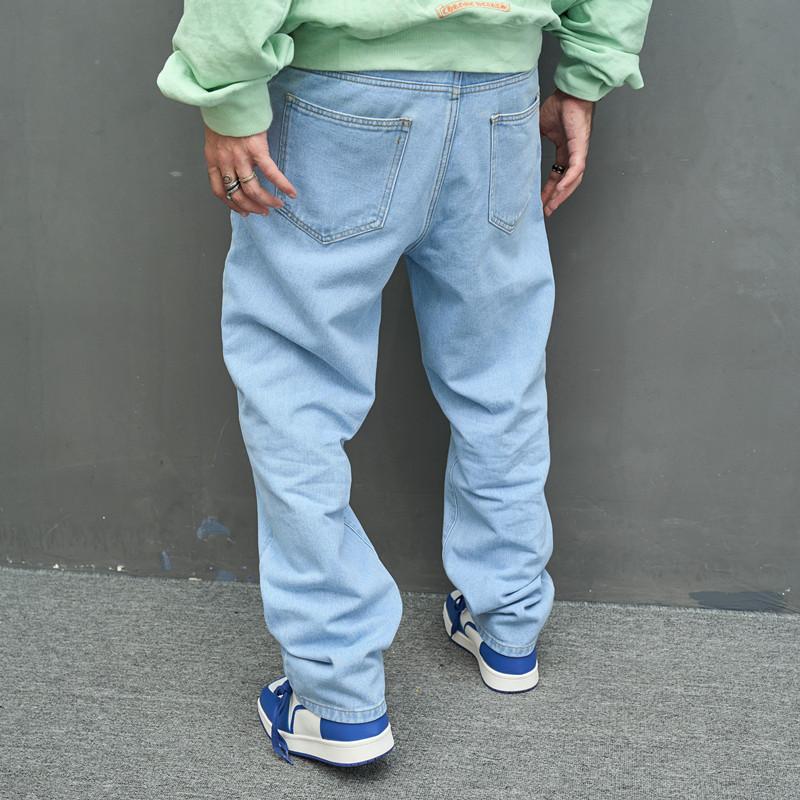 Jeans Casuales Retro Nuevos Europeos y Americanos para Hombre Pantalones Sueltos Americanos Pantalones de Pierna Ancha High Street para Hombre