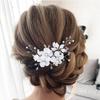 1PC Hair Clip Gift Rhinestone Daily Jewelry Women Temperament Crystal White Flower Fashion Hair Accessories Handwoven