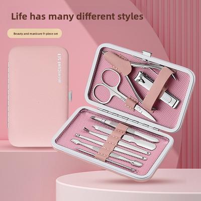 Factory Direct Women's 9-Piece Nail Clipper and Scissors Set Manicure Tools Personal Care T9003