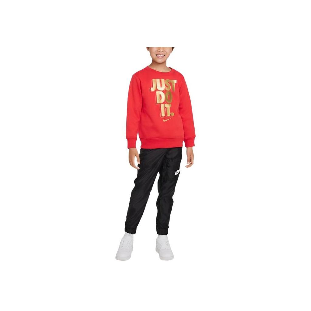 Nike Sweatshirt With Letter Print Pattern Round Neck Pullover Fleece Long Sleeve Kids tops FD4995-657