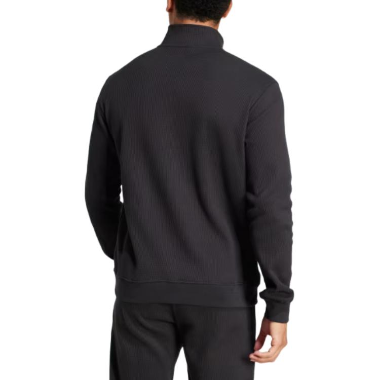 Adidas Originals X All Blacks Essentials Half-Zip Waffle Fashion Pullover Long Sleeve T-Shirt Men Tops JD4076