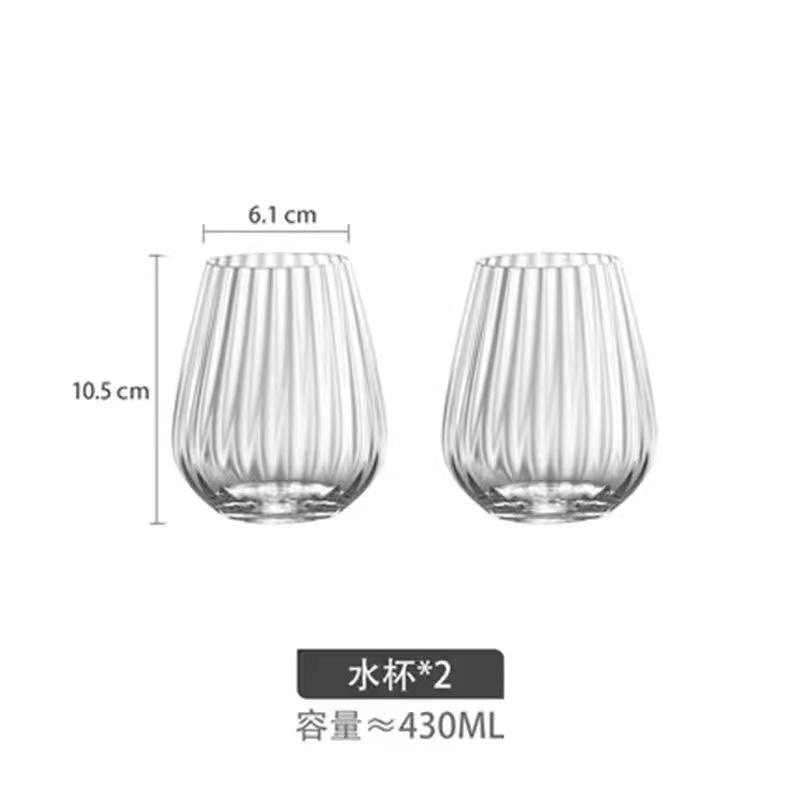 

Nordic Transparent Ripple Crystal Glass Househop Goblet Party Glass Champagne Cup Red Wine Glass Весільний кубок Різдвяні подарунки 2Pcs 430ml