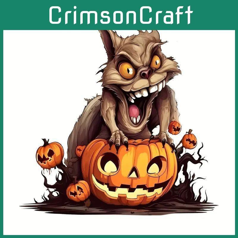 Halloween Monster Pumpkin Acrylic Car Decor Mirror Hang Interior Halloween Style