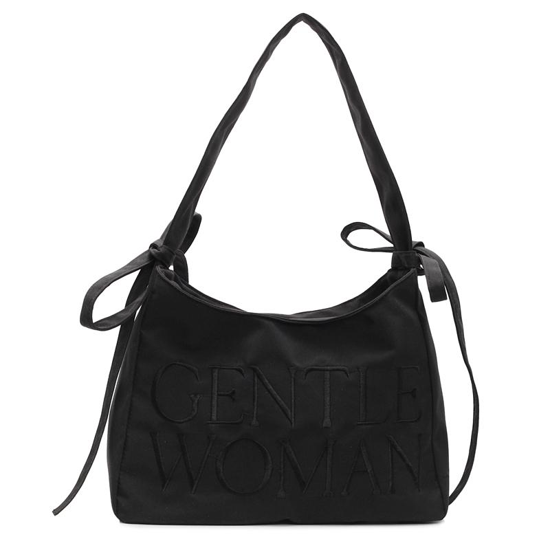 Underarm Bag 2025 New Fashion High-end Bow Nylon Cloth Bag Candy Color Thai Letter Single Shoulder Armpit Bag Handbag