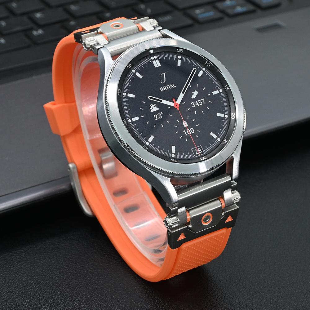 20mm 22mm Luxury Silicone Strap for Huawei Watch GT5 Pro 46mm Sport Band for Samsung Galaxy Watch 7 6 5 4 40mm 44mm Men Bracelet