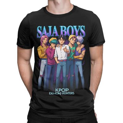 Kpop Demon Hunters Animation T-Shirt Huntrix Saja Boys Popularne Koszulki Krótki Rękaw T-shirt Lato Bawełna Okrągły Dekolt 6XL Koszulki