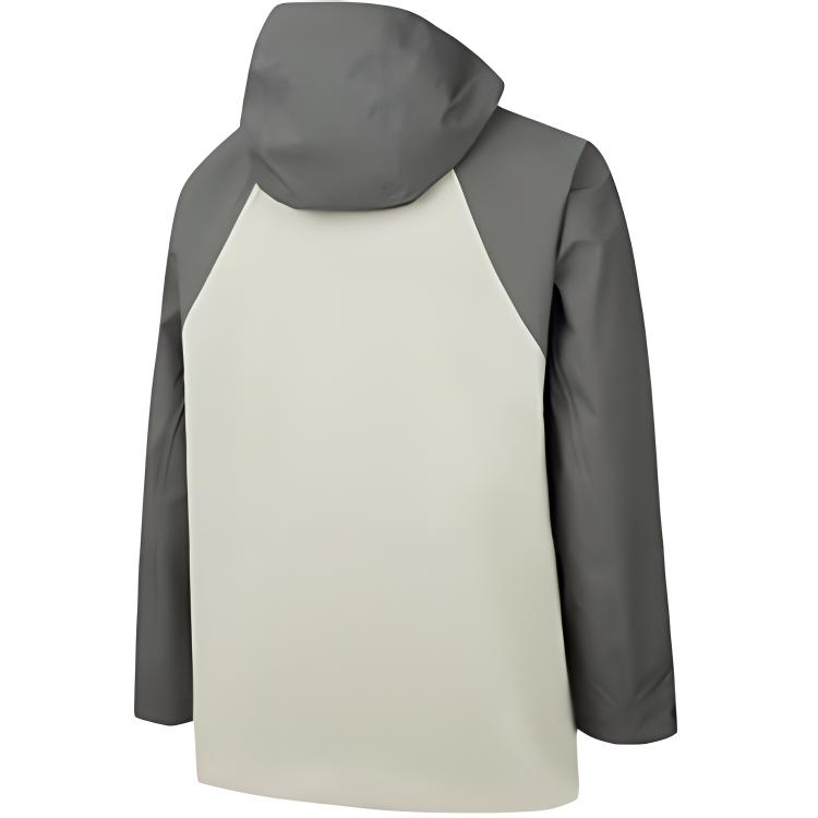 Anta Women's Color Block Waterproof Hooded Outdoor Jacket Grey Beige 962437602-2