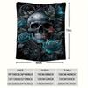Rose & Totenkopf Flanelldecke - Premium Weiche Überwurfdecke für Sofa/Bett/Reise, Gothic Halloween Geschenk für Erwachsene, Ganzjahres-Kuschelig
